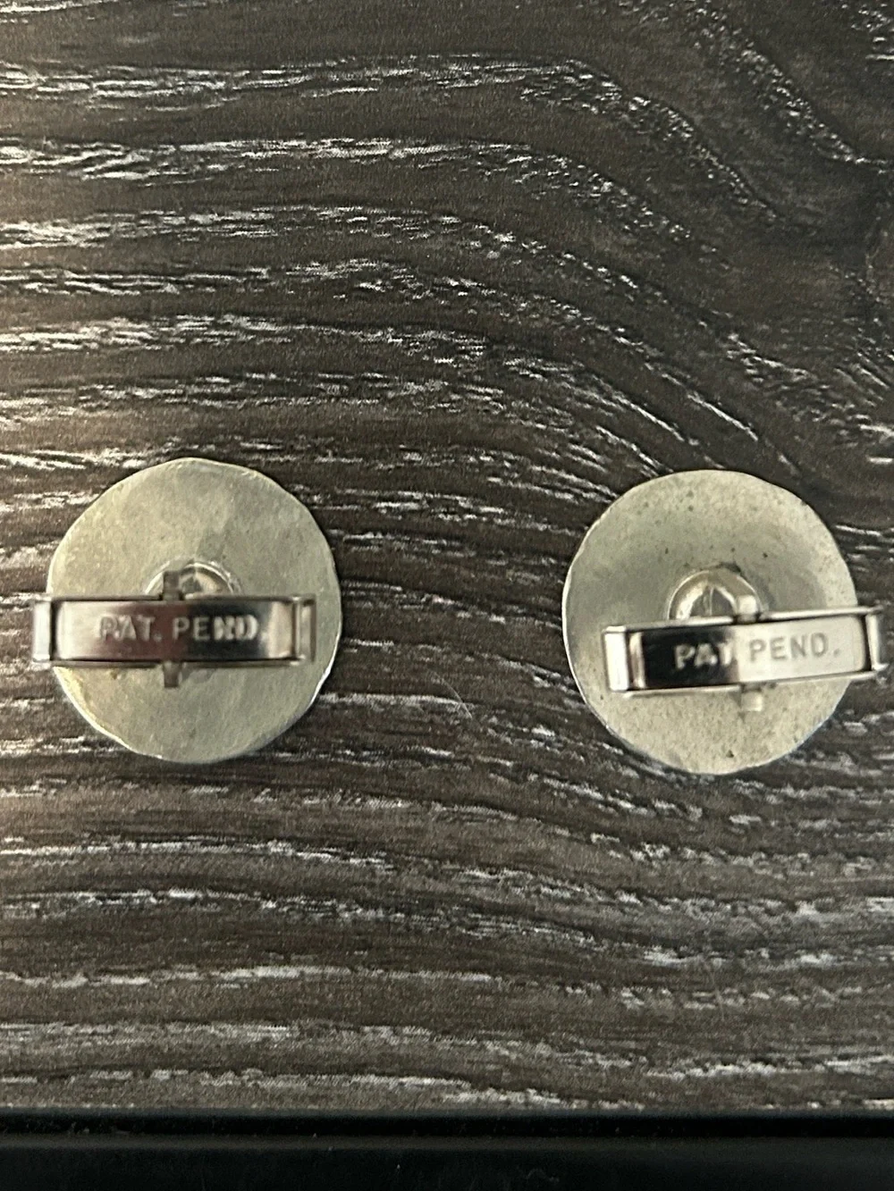 Silver hammered disc cufflinks